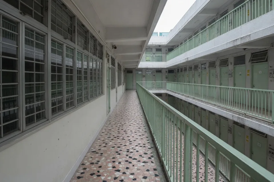 屋邨走廊示意，非該邨實拍